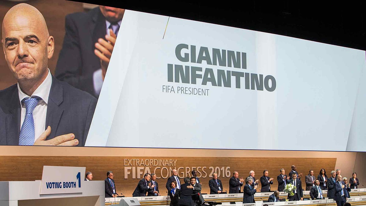 Gianni Infantino of Switzerland  new FIFA President,  celebrates after being elected  during the Extraordinary FIFA Congress 2016  in Zurich. (Photo: AP)