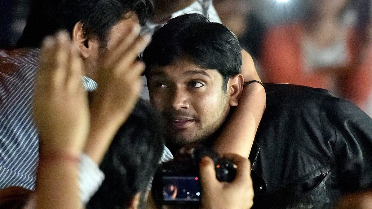 JNUSU President Kanhaiya Kumar returns to the JNU campus on 3 March 2016. (Photo: PTI)