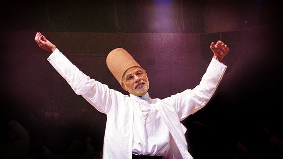 Prime Minister Narendra Modi will inaugurate the World Sufi Forum which will be held at Vigyan Bhavan, New Delhi, beginning March 17. (Photo: Altered by <b>The Quint</b>)