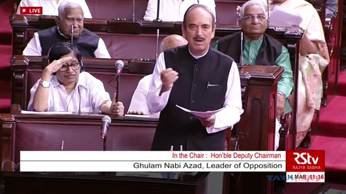 Ghulam Nabi Azad, Congress leader in Rajya Sabha. (Photo: YoutTube Screengrab)