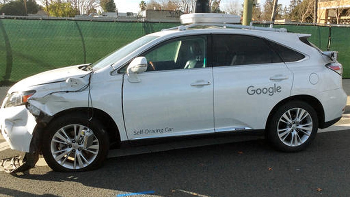 Google’s self driving car Lexus RX450h bumped into a bus. (Photo: AP)