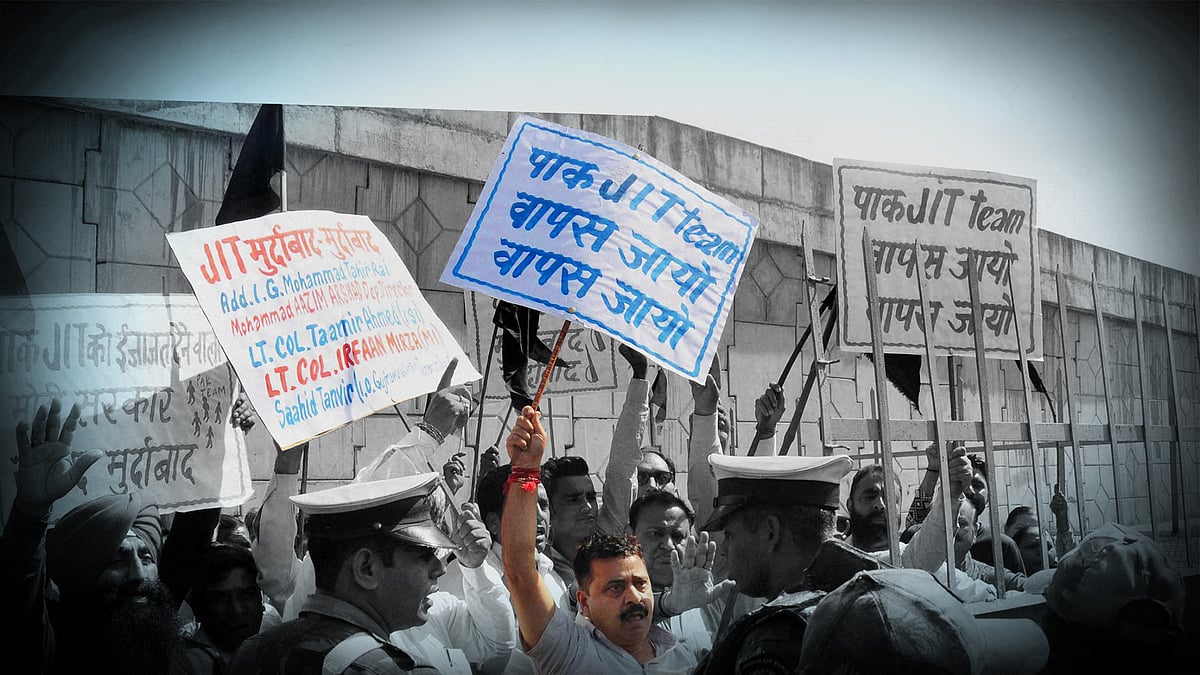 Is the opposition jumping the gun with its fierce criticism of the Pakistan JIT on the Pathankot terror attack? (Photo: PTI/Altered by <b>The Quint</b>)