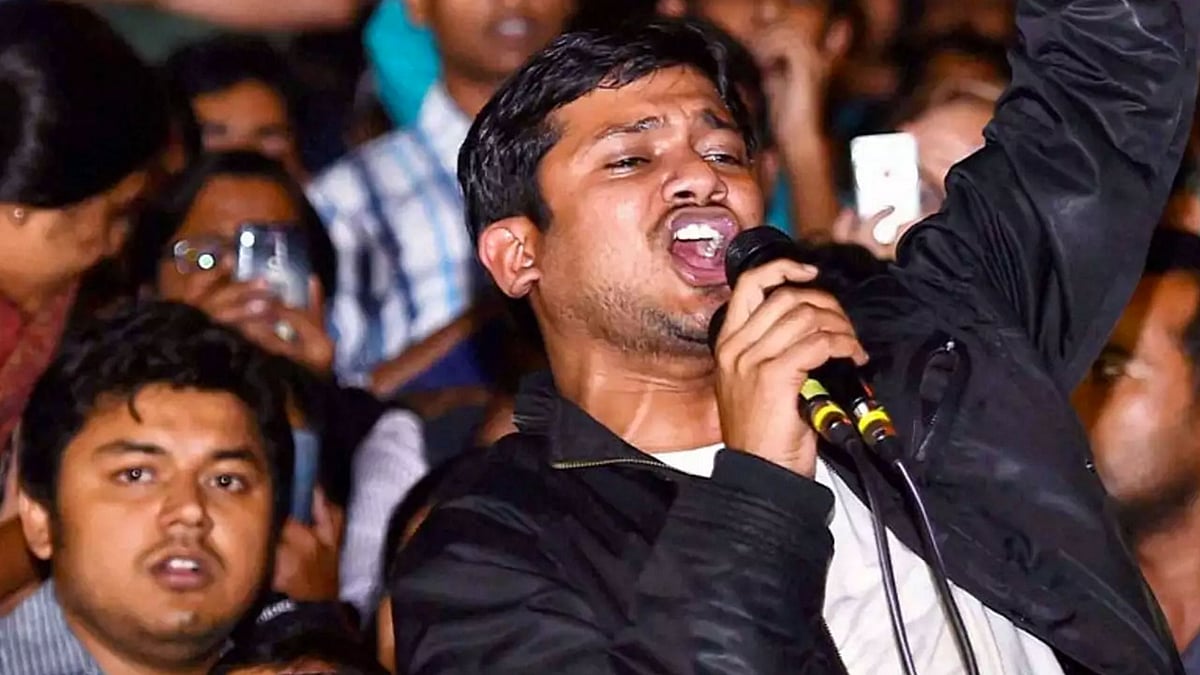 Kanhaiya Kumar during his speech at JNU on 3 March 2016.