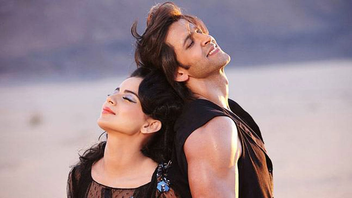 Hrithik Roshan and Kangana Ranaut in a scene from <i>Krrish 3</i>