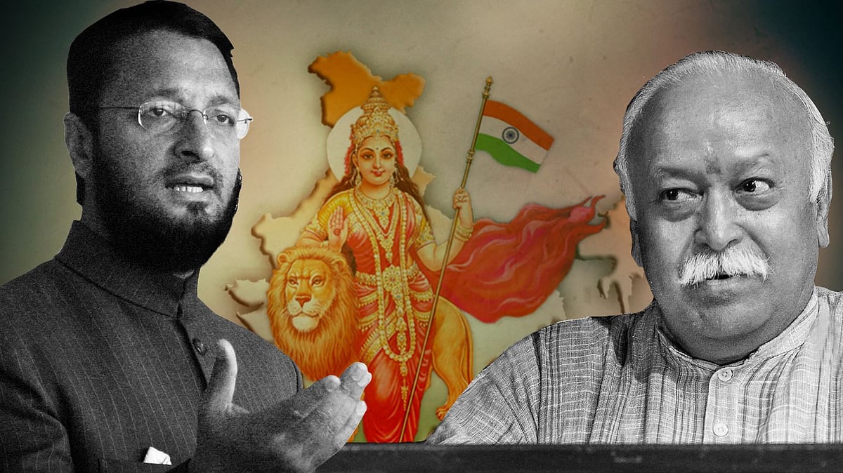 

Asaduddin Owaisi(L) and RSS Chief Mohan Bhagwat. (Photo: <b>The Quint</b>)