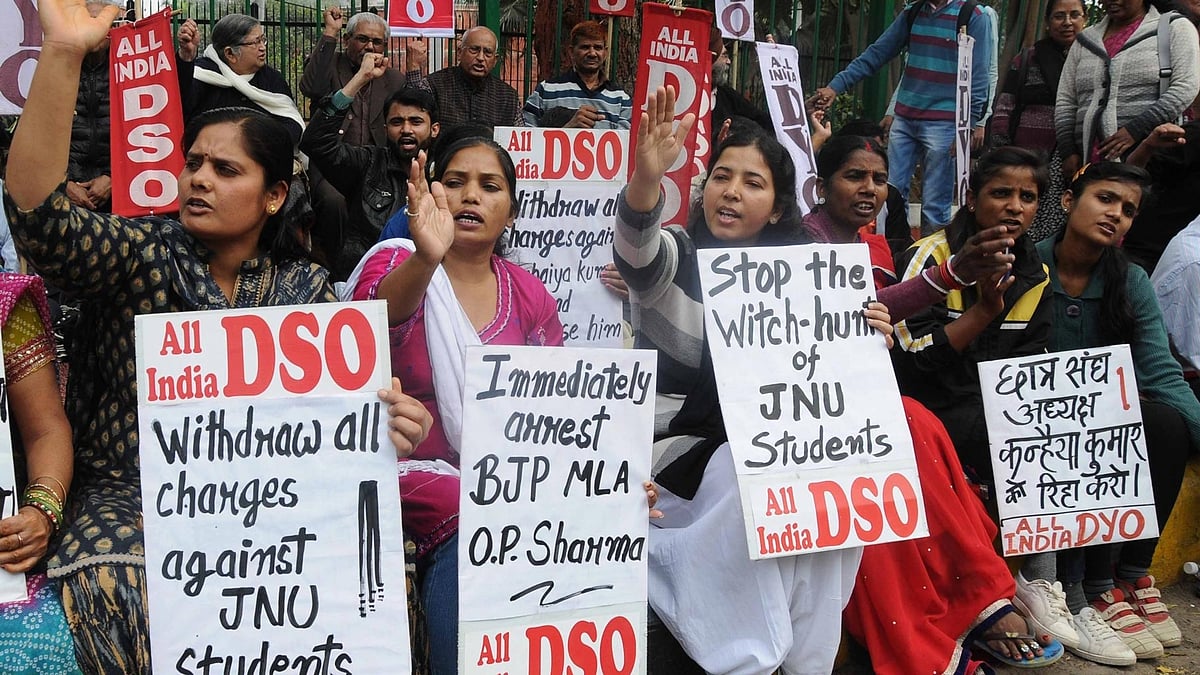 JNU students are having a hard time answering questions back home. (Photo: IANS)