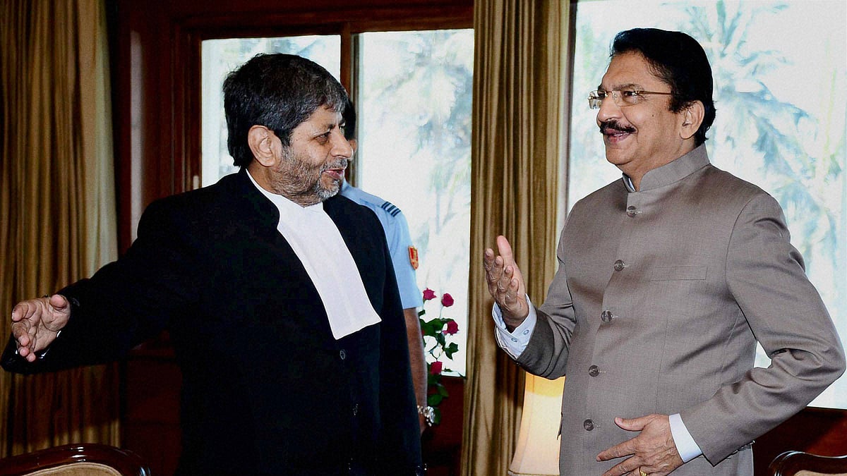 Advocate General of Maharashtra Shreehari Aney submitted his resignation to the State Governor CH Vidyasagar Rao at Raj Bhavan in Mumbai on Tuesday. (Photo: PTI)
