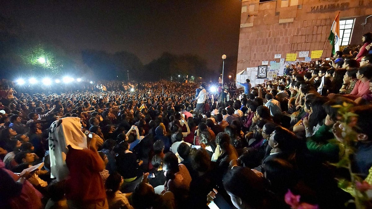 JNUSU president on JNU campus on Thursday, 3 March 2016. (Photo: PTI)