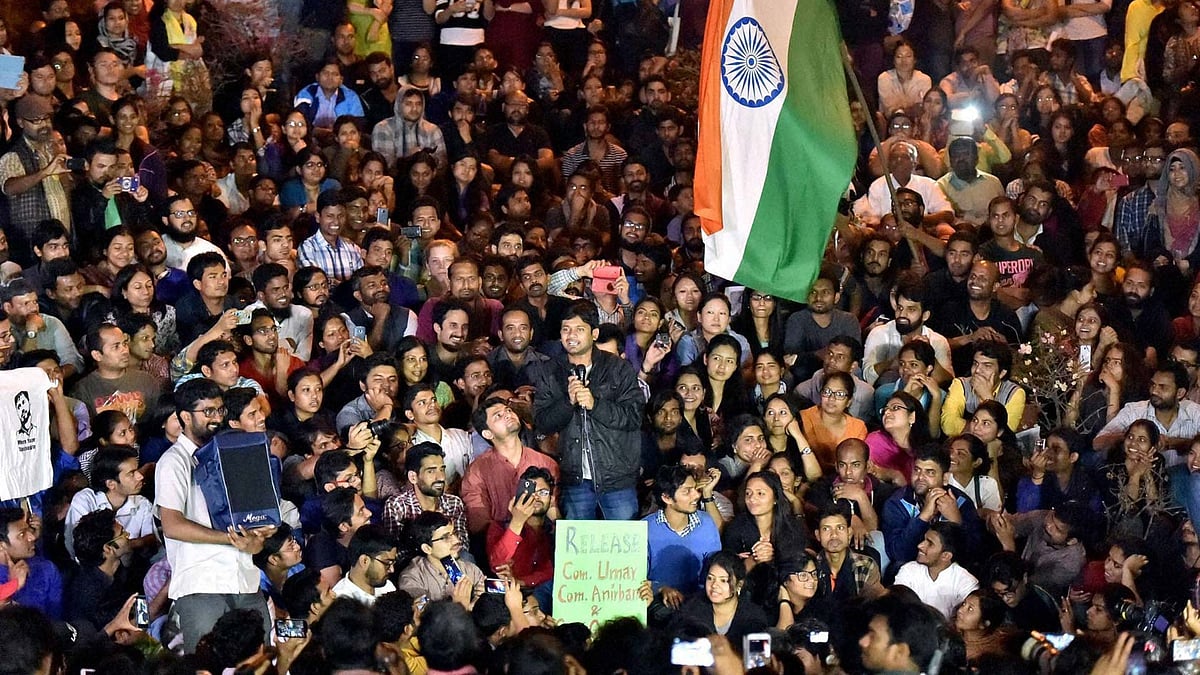 Kanhaiya Kumar speaking in JNU on 3 March 2016. (Photo: PTI)