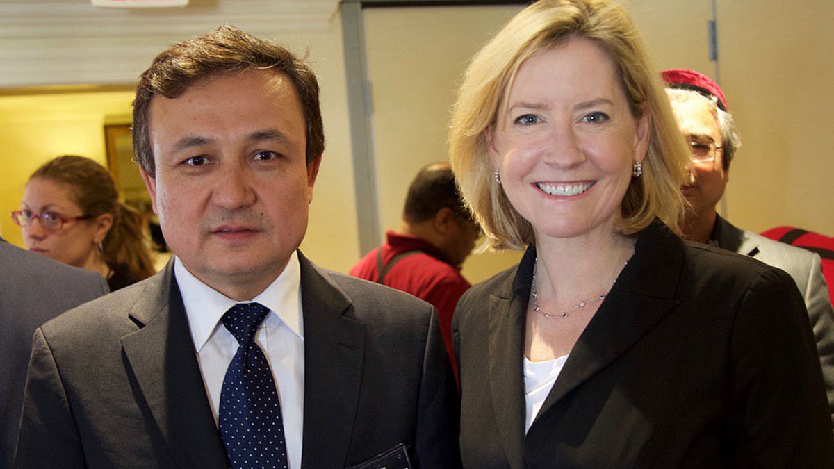 World Uyghur Congress (WUC) leader Dolkun Isa (left). (Photo Courtesy: Twitter/<a href="https://twitter.com/VictoriaCoates">@<b>VictoriaCoates</b></a>)