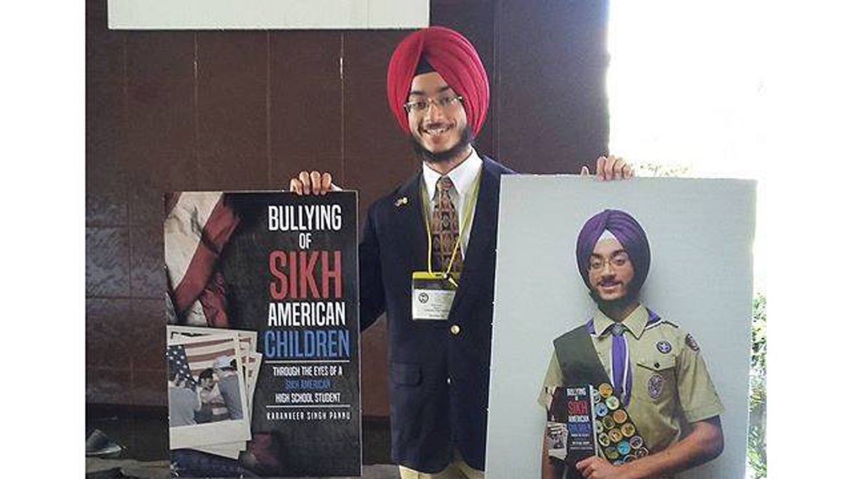Karanveer Singh Pannu at the National Conference on Bullying in Orlando, Florida. (Photo Courtesy: Facebook/<a href="https://www.facebook.com/Schoolsafety911/photos/pcb.10154090790161542/10154090789706542/?type=3&amp;theater">School Safety Advocacy Council</a>)