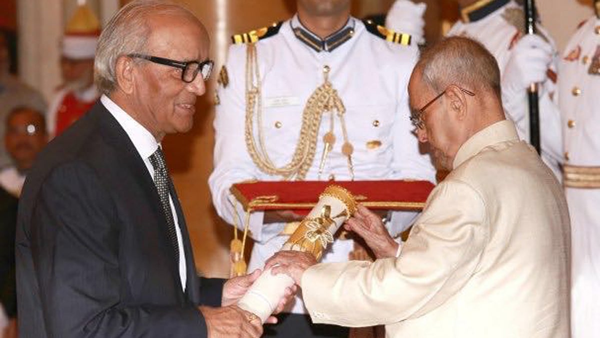 My father-in-law, RC Bhargava – the chairman of Maruti-Suzuki – being presented with the Padma Bhushan award. (Photo Courtesy: Jyotsna Mohan Bhargava)