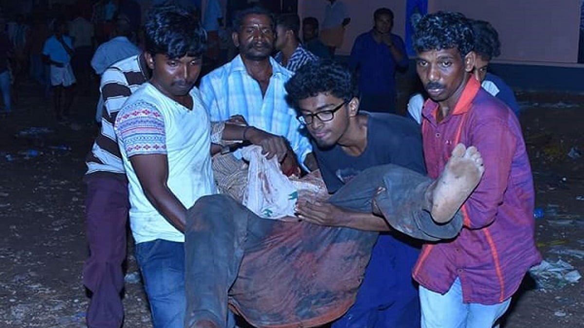 A fire broke out at Puttingal Temple in Paravur in Kollam District, Kerala on Sunday morning. (Photo: The News Minute)