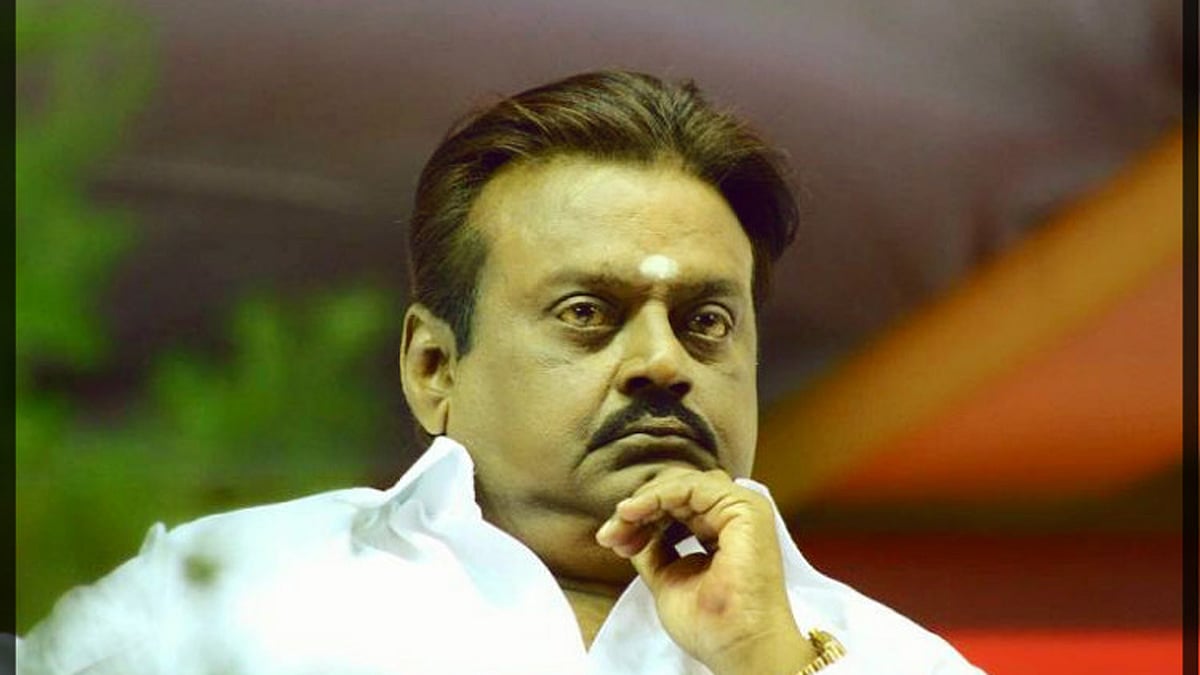 DMDK leader Vijayakanth. (Photo Courtesy: <i>The News Minute</i>)