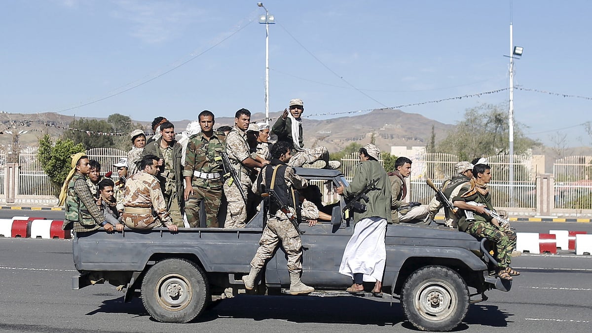 <div class="paragraphs"><p>Houthi fighters ride a patrol truck in Sanaa on 25 March 2015. (Image for representational purposes only.)</p></div>