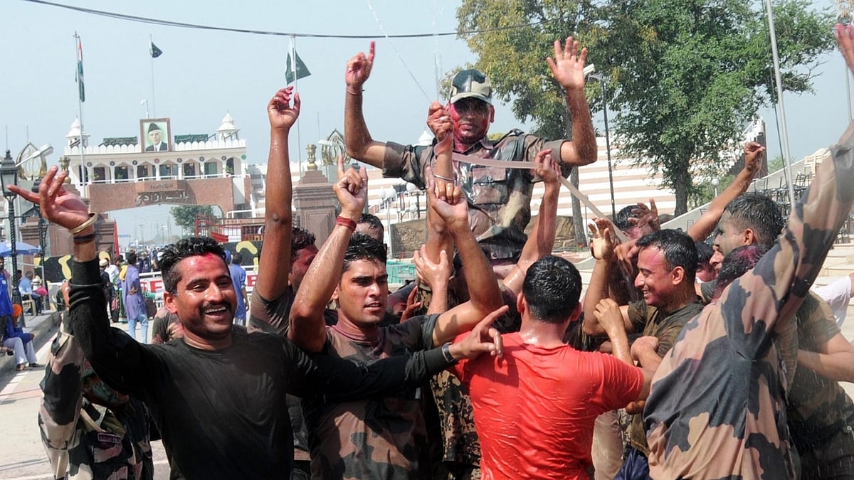 Jawans celebrating at the border. Image used for representation. (Photo: IANS)