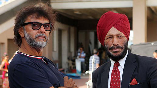 Milkha Singh (Right) with film director, Rakeysh Omprakash Mehra. 