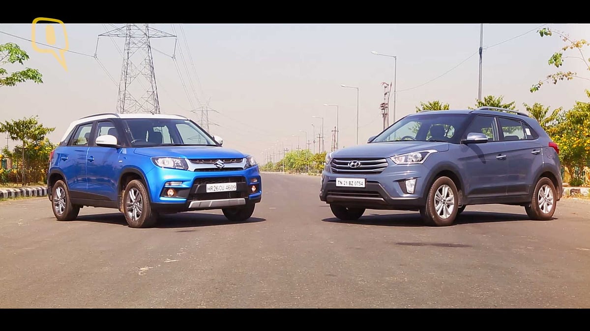 Maruti Suzuki Vitara Brezza Vs Hyundai Creta. (Photo: <b>The Quint</b>)