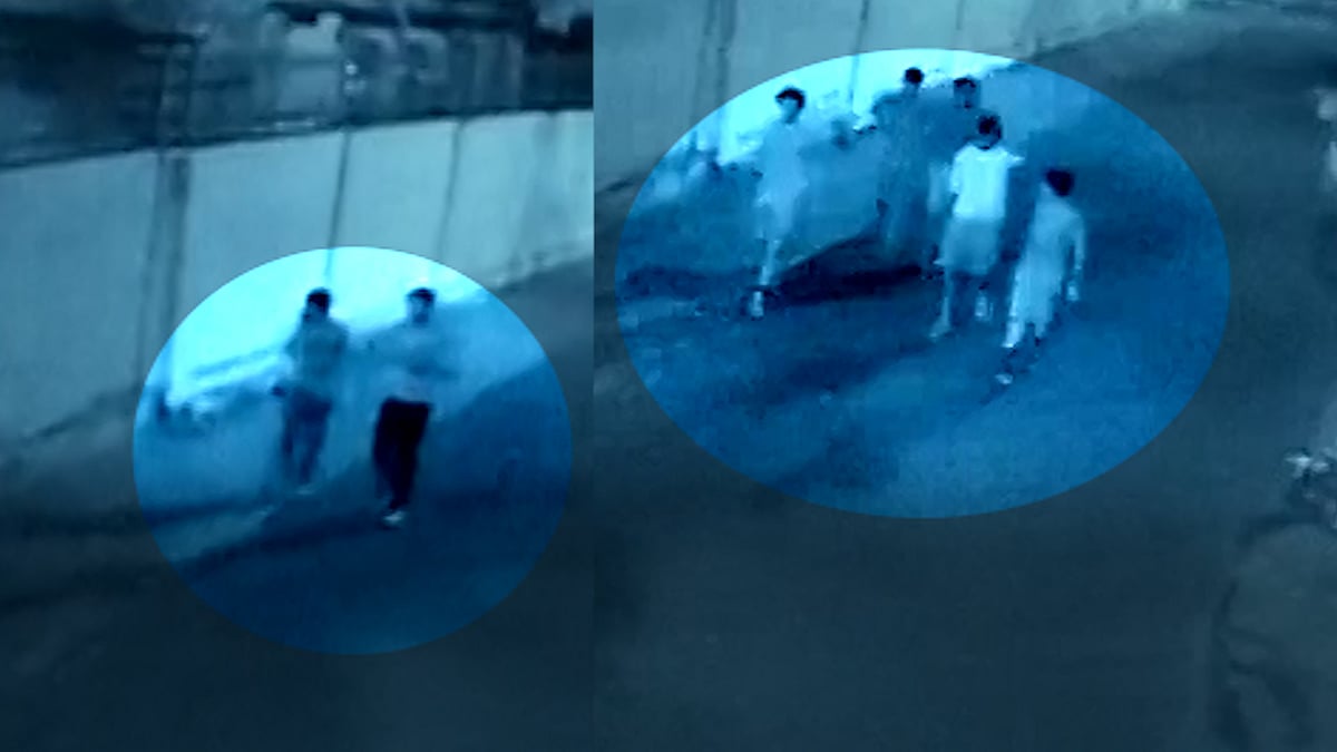 In the CCTV recording, the accused and six friends can be seen walking in a lane right after the accident took place. (Photo: ANI screengrab)