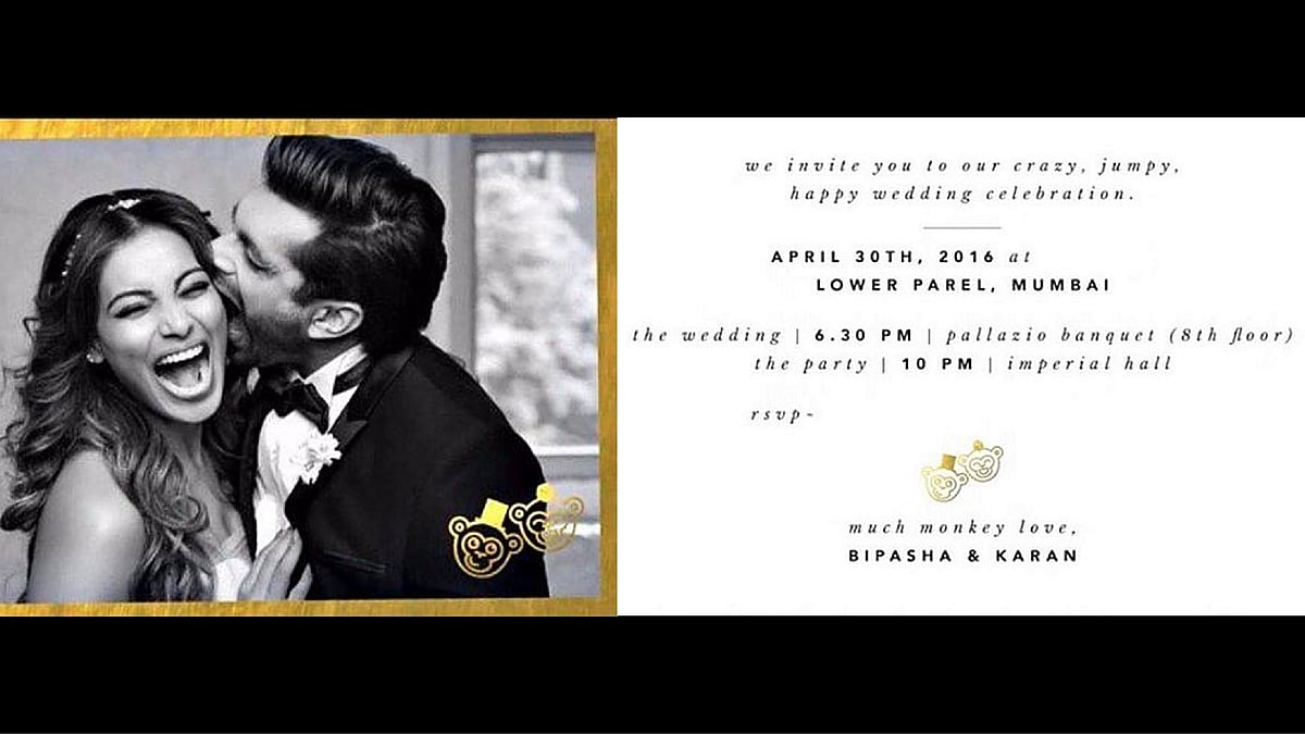 Bipasha Basu and Karan Singh Grover’s wedding card (Photo Courtesy: Instagram)