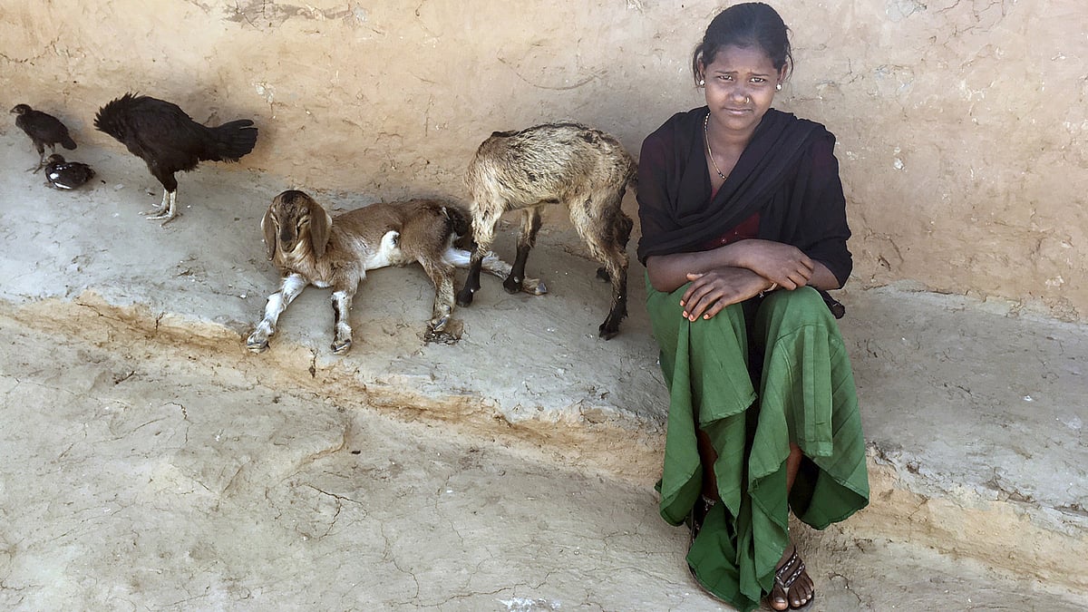 Anita, 14,  outside her grandmother’s house in Mandwa village in Rajasthan. (Photo: Reuters)