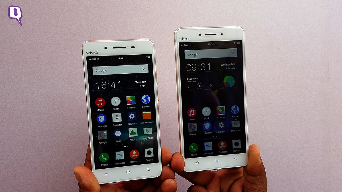 Vivo V3 and V3 Max smartphones launched in India. (Photo: <b>The Quint</b>)