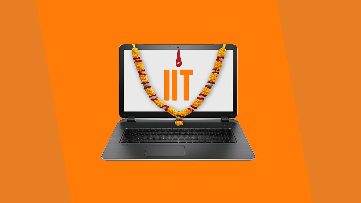 Sanskrit in IIT? Smriti Irani wants it. (Design: <b>The Quint</b>)
