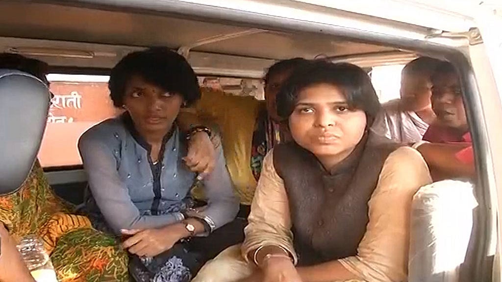 Bhumata Brigade chief Trupti Desai said she would not leave until the group of women was  allowed to enter the Shani Shingnapur temple. (Photo: ANI screengrab)