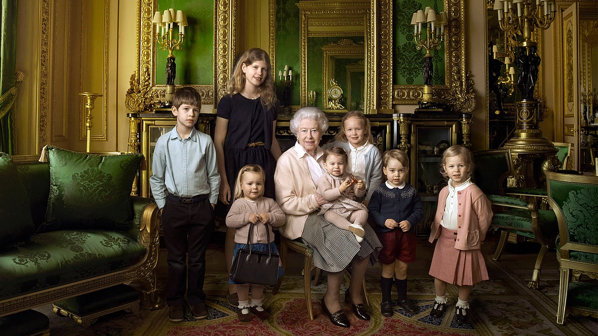 Queen Elizabeth II with young royals. (Photo: AP)