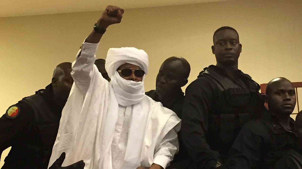 

Chad’s former dictator Hissene Habre raises his hands after sentencing during court proceedings in Dakar, Senegal on 30 May 2016. (Photo: AP)