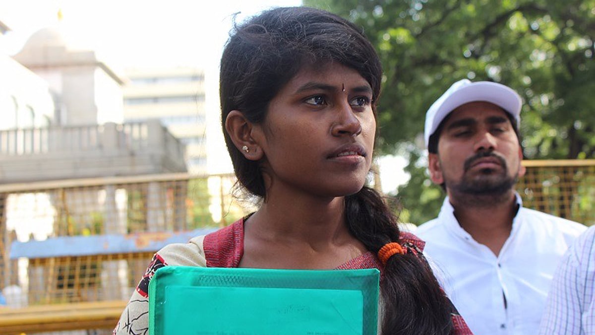 She had decided to approach the Chief Minister to get the title deed of her one-room shed in RPC layout in Bengaluru’s Vijayanagar area, when everything else had failed. (Photo Courtesy: <i>The News Minute</i>)