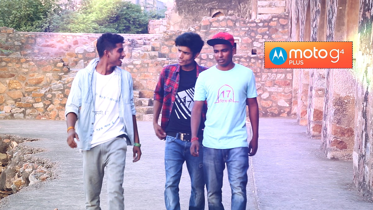 MC Hari, MC Freezak and MC Akshay wearing their own label ‘Khirkee 17’ (Photo: <b>The Quint)</b>