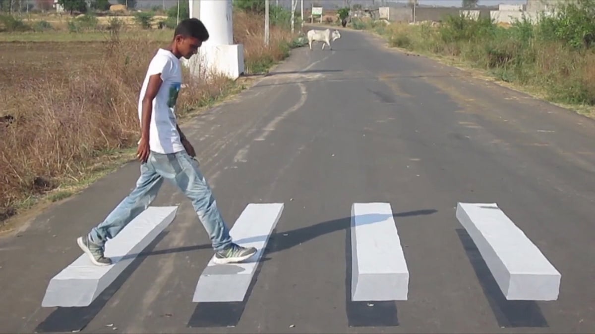 Shivrama Krishna from Karimnagar, Telangana has created these fascinating 3D optical illusions. (Photo: AP/Caters News screengrab)
