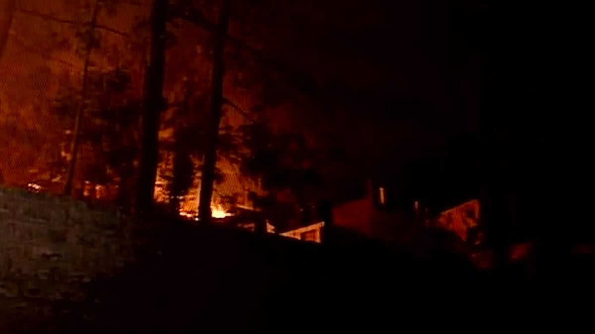 Panic gripped Lawrence school, as fires raging in adjoining forests advanced towards the school. (Photo Courtesy: ANI)