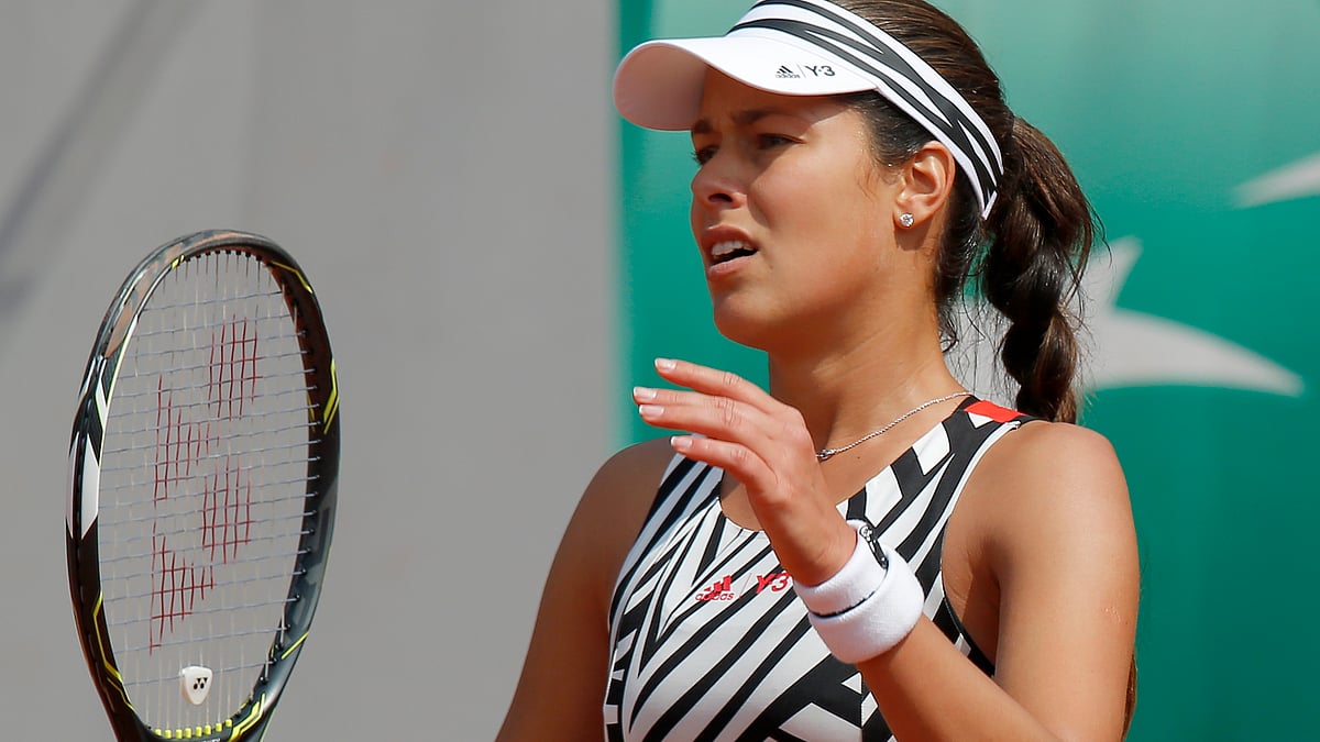 Ana Ivanovic reacts after missing a return. (Photo: AP)