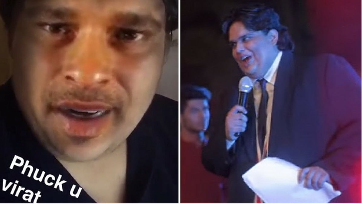The video that caused outrage had Tanmay with Sachin Tendulkar and Lata Mangeshkar’s face swapped with his own. (Photo: <b>The Quint</b>)
