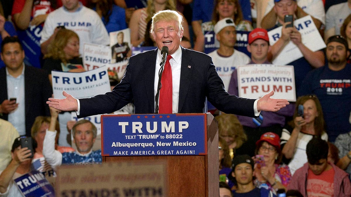 Republican presidential candidate Donald Trump speaks at the Albuquerque Convention Center on Tuesday, 24 May  2016, in Albuquerque. (Photo: PTI)