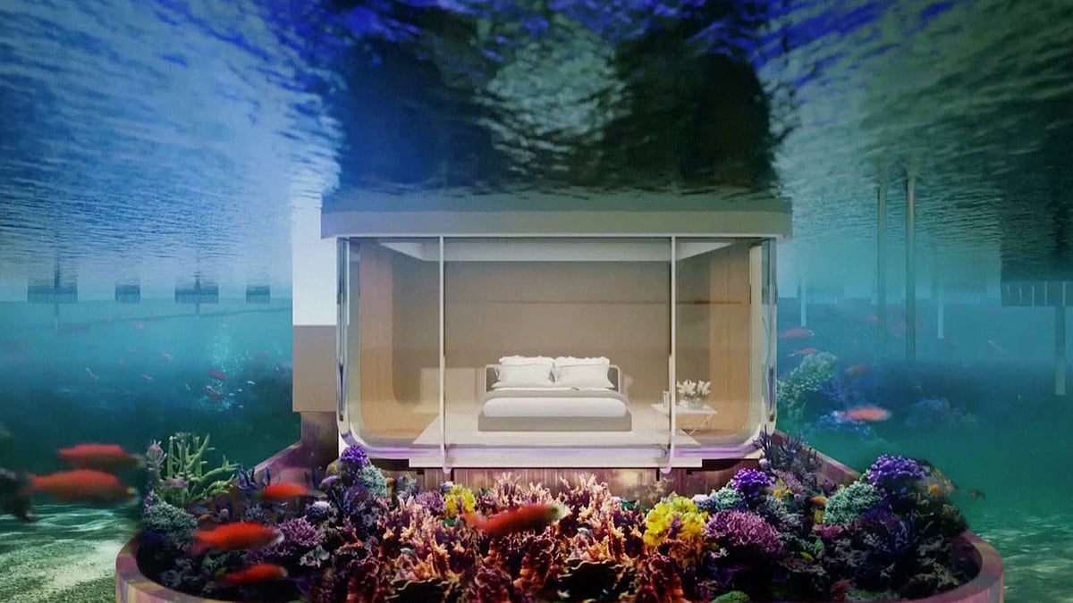 Animated image of The Floating Seahorse, an existing underwater luxury villa in Dubai. (Photo: AP Screengrab)