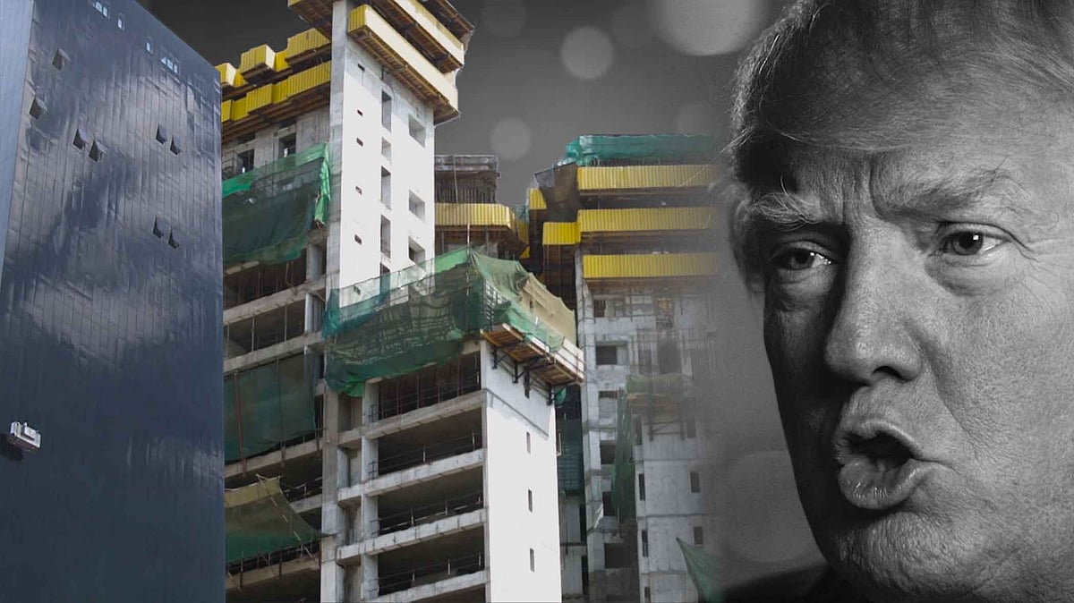 Trump towers in Pune, Under-construction Trump Tower in Mumbai. (Image altered by The Quint)