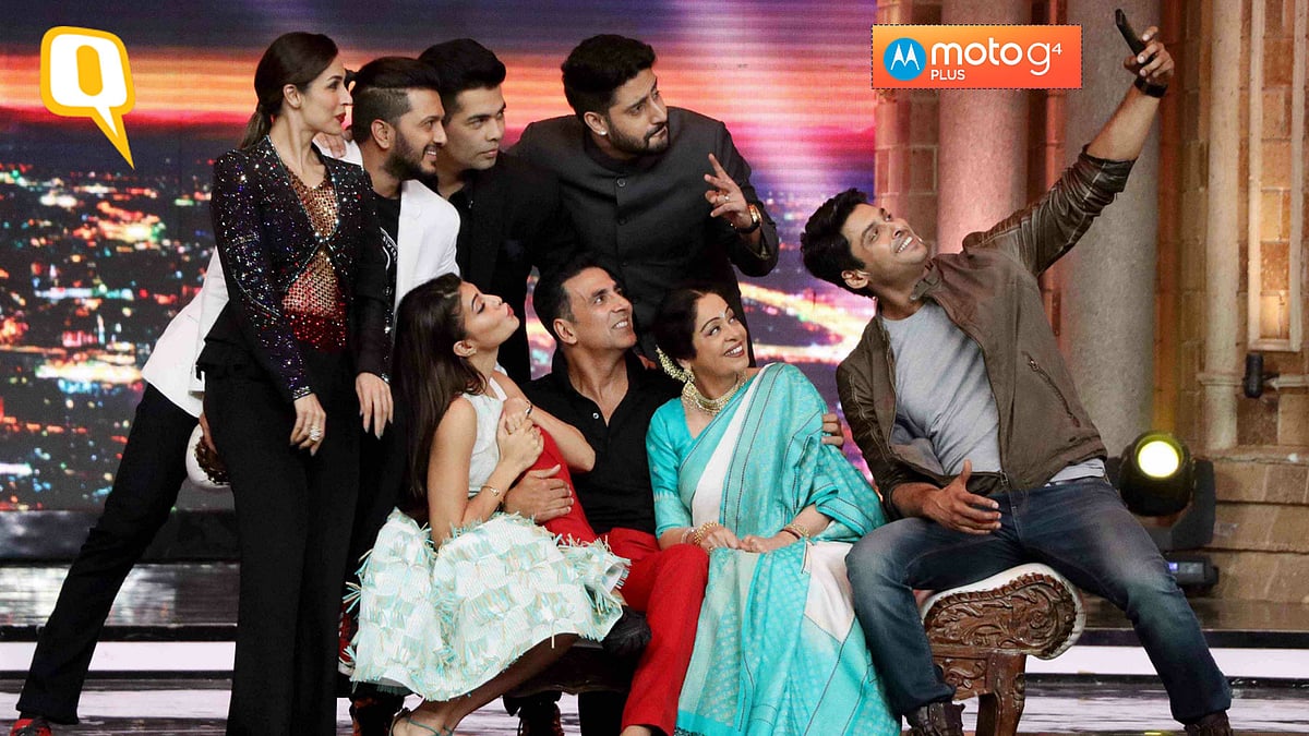 The teams of <i>Housefull 3</i> and <i>India’s Got Talent</i> take a selfie (Photo: Yogen Shah)