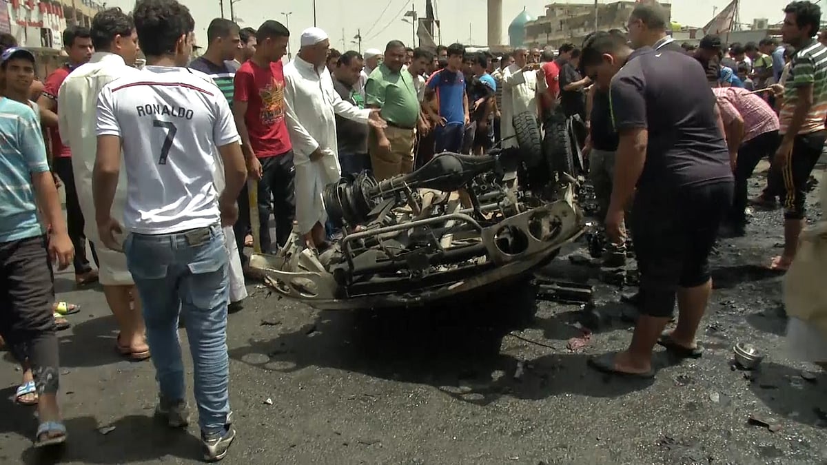 A car filled with explosives went off at Sadr City of Baghdad, at least 52 killed and 78 wounded. (Photo: AP Screengrab)