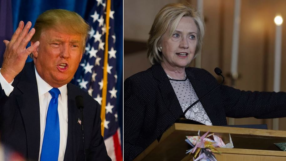 Republican front runner Donald Trump and Democratic front runner Hillary Clinton. (Photo: Reuters/AP/Altered by <b>The Quint</b>)