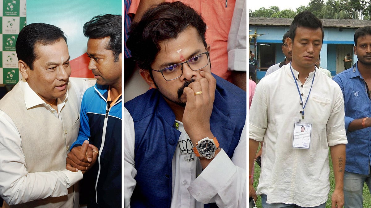 Sarbananda Sonowal will be elected the next Assam CM while S Sreesanth and Bhaichung Bhutia lost the elections from their constituencies. (Photo: PTI and IANS)