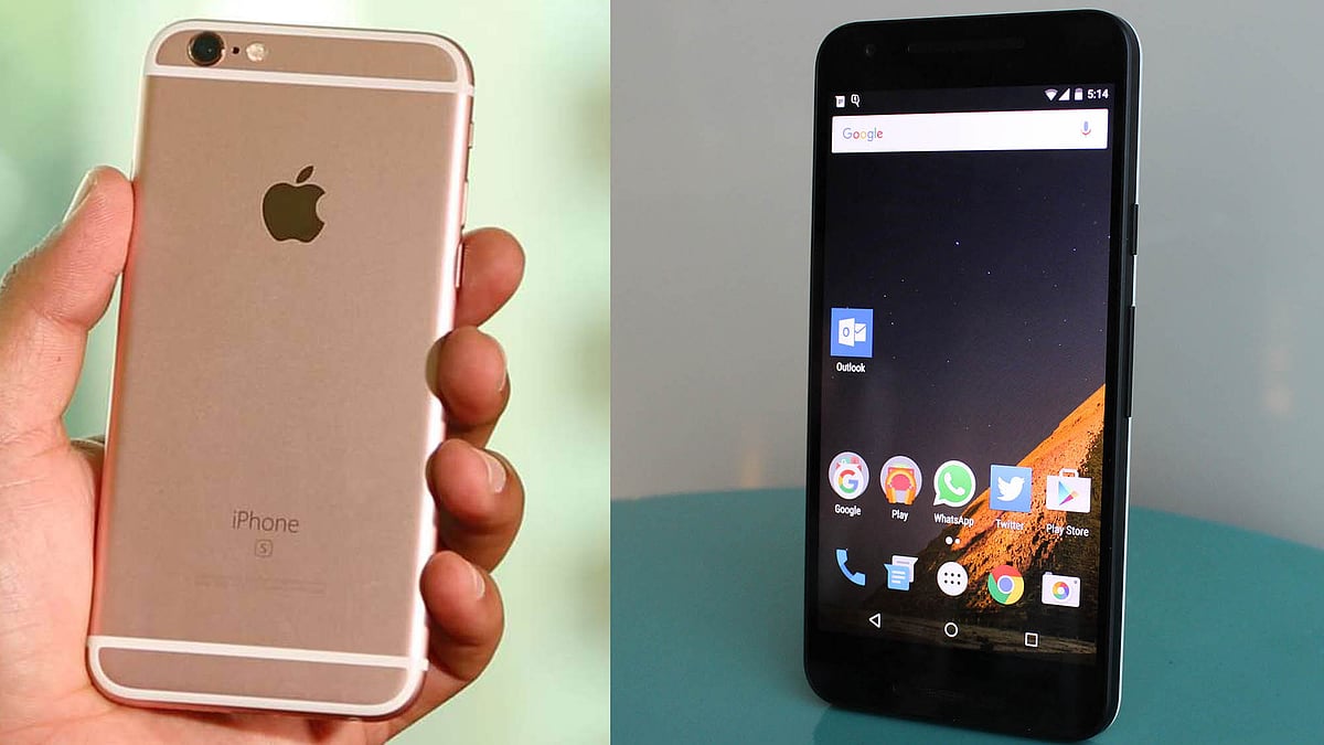 Apple iPhone 6S (left) and LG Nexus 5X (right). (Photo:<b> The Quint</b>)