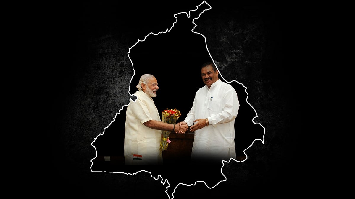 Government Minister Vijay Sampla after being made Punjab poll-in charge refutes Drug report commissioned by his own ministry. (Photo Altered by <b>The Quint</b>)