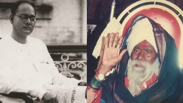 Subhas Chandra Bose(left) and Laldhari Baba (right). (Photo Courtesy: <i>The News Minute</i>)