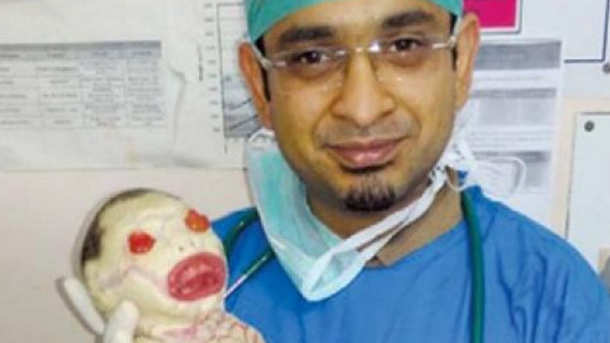 The child’s whole body was encased in an ‘armour’ of thick white plates of skin, separated with deep cracks. (Photo Courtesy: Twitter/<a href="https://twitter.com/Punjabupdate/status/741908585471315968">Punjab Update</a>)