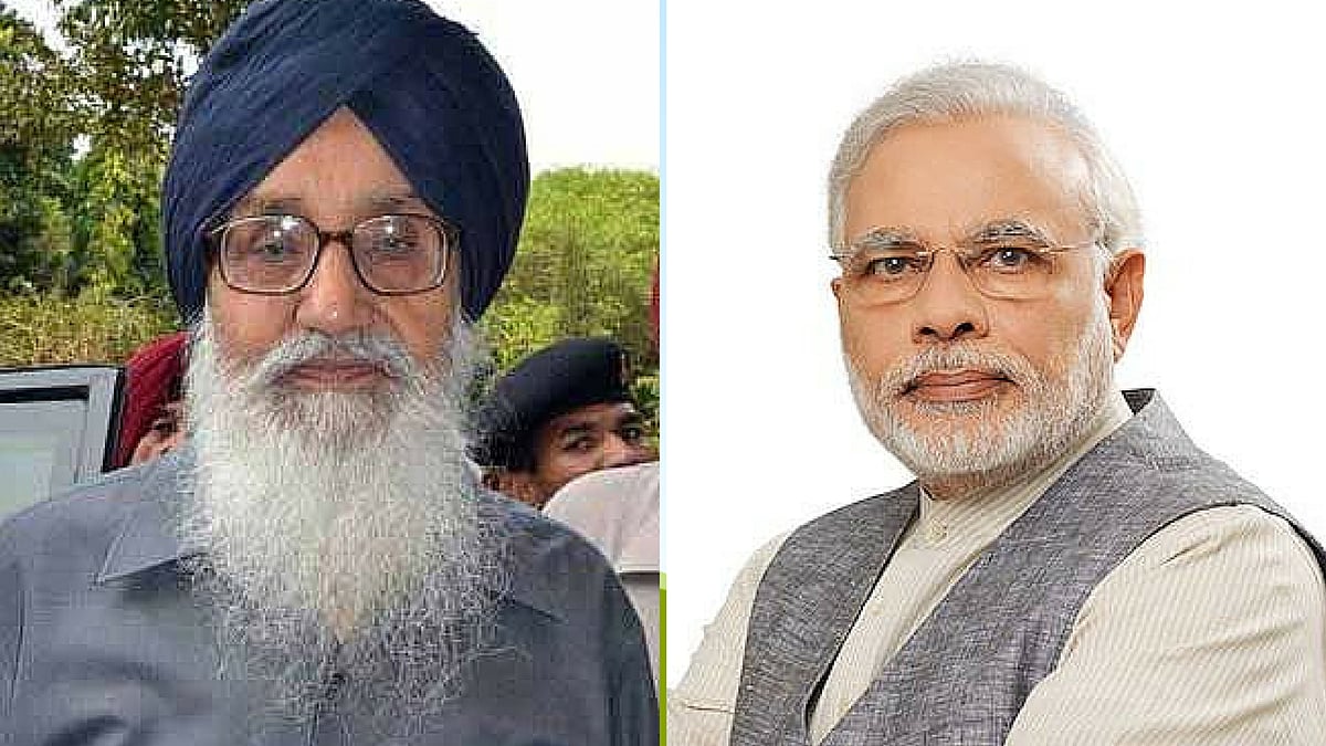 Prakash Singh Badal and PM Modi.