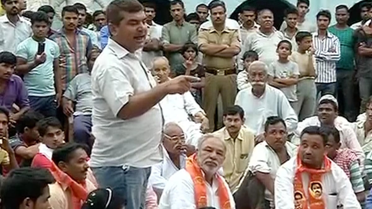 Mahapanchayat takes pace in Dadri after defying prohibitory orders (Photo: ANI screengrab)