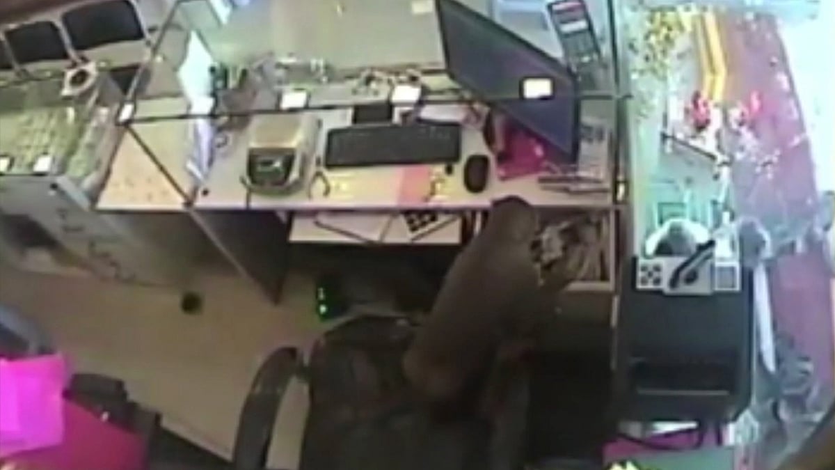 A monkey has been caught on camera robbing a jewellery store in Guntur district in Andhra Pradesh. (Photo: AP/Caters TV screengrab)